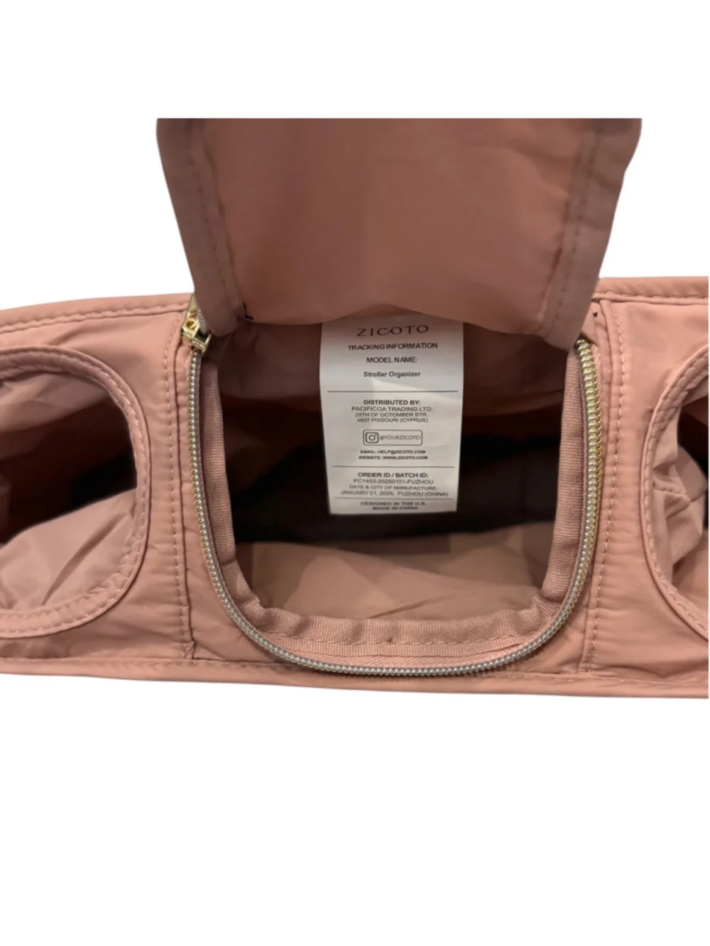 ZICOTO Stroller Organizer Quilted Dusty Pink Blush Baby Bag NWOT